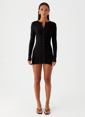Ailee Long Sleeve Mini Dress - Black