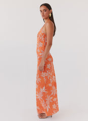 Keliegh Linen Maxi Dress - Tropic Sunset